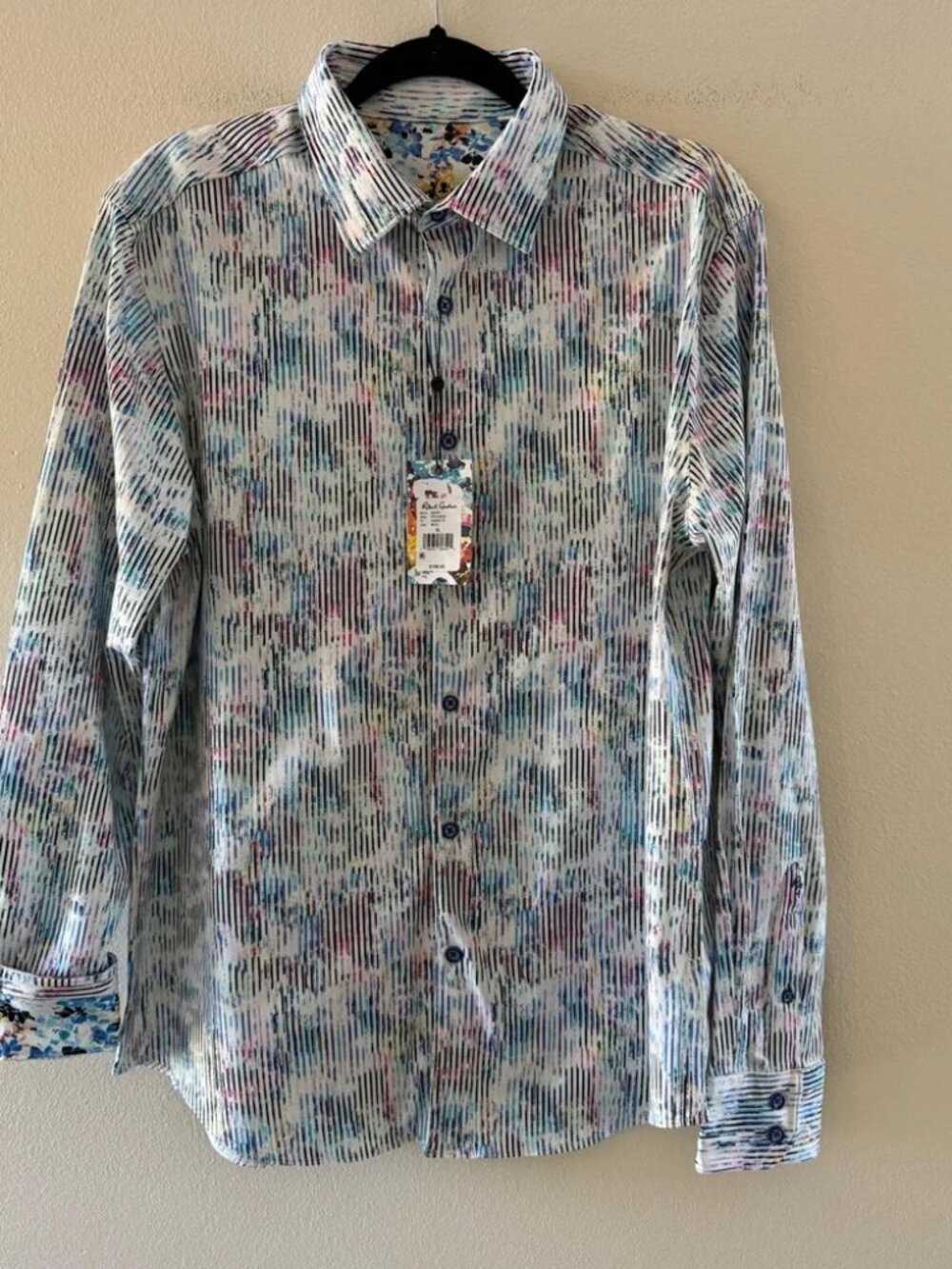 Robert Graham Men’s Delray Classic Fit Knit Button Down Shirt NWT